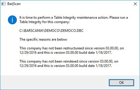 table integrity